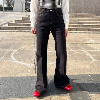 Center bootcut denim pants