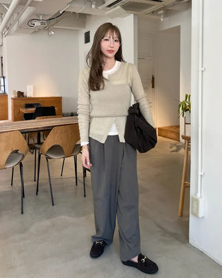 Simple bustier cardigan set