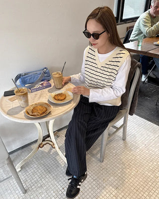 (Unisex) Striped Banding Pants