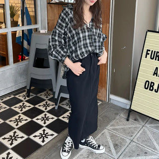 Cotton straight-fit skirt