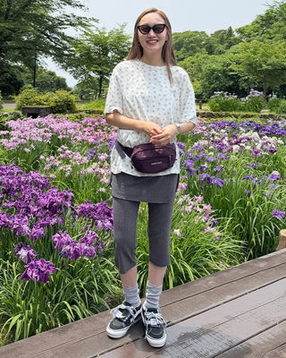 Wrap skirt & ribbed capri pants set