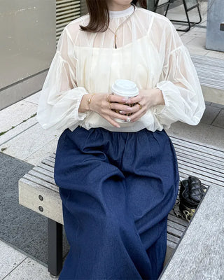 Organza sheer blouse