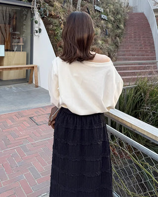 Basic One-Shoulder Crop Sweatshirt
