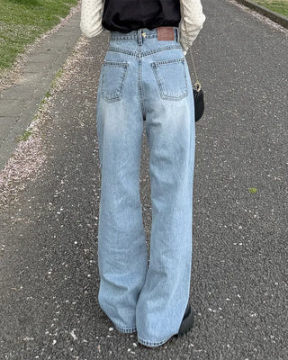 Semi-wide fit denim pants