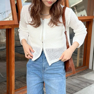Double zip-up knit cardigan