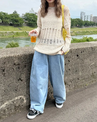 Loose-fitting openwork knit