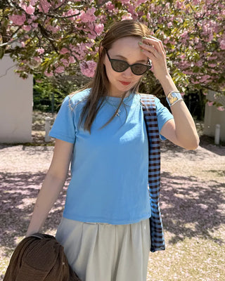 Round neck basic short-sleeve T-shirt