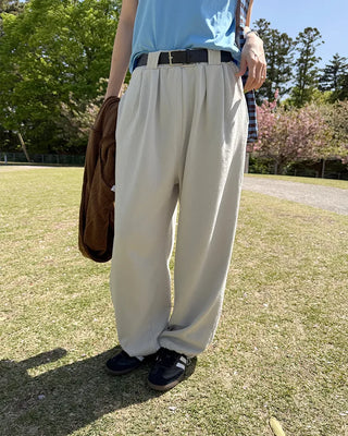 Belted Tuck Sweatpants