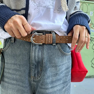 Suede stud belt