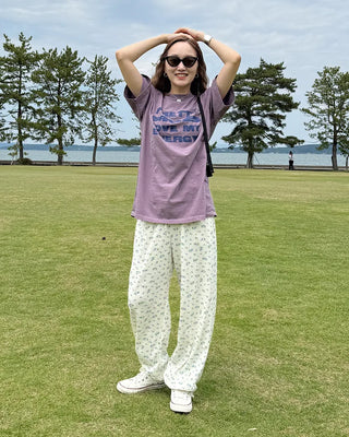 Flower Summer Waffle Easy Pants