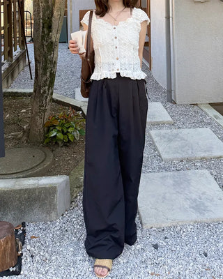 Lace-point blouse