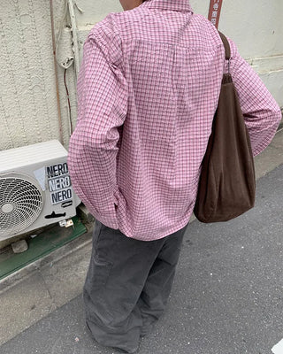 Simple checkered long-sleeved shirt