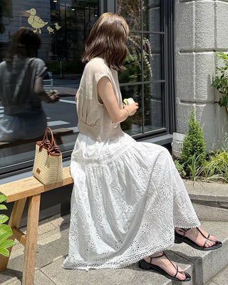 Drop-shoulder cropped vest jacket