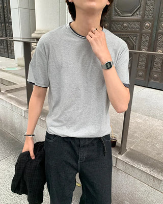 Cutting Layered Cropped T-Shirt