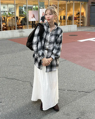 Loose-fit check shirt