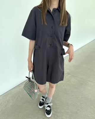 Simple short jumpsuit