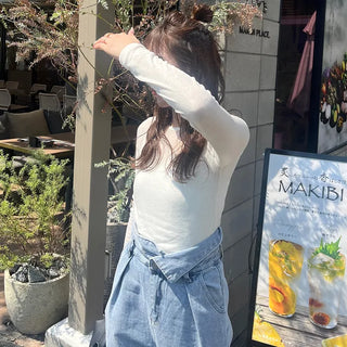 Round neck sheer long T-shirt
