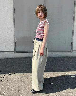 Waistband String Pintuck Sweatpants