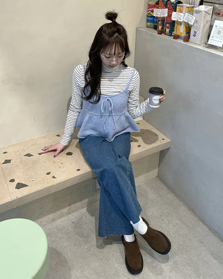 Patch pocket denim pants