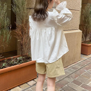 Pintuck frill blouse