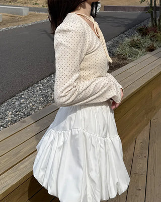 Dot strap long-sleeved T-shirt