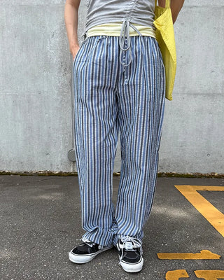 Wide-fit striped easy pants
