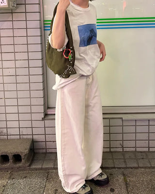 Cotton wide-leg pants