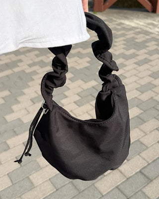 Shirring String Half Moon Bag