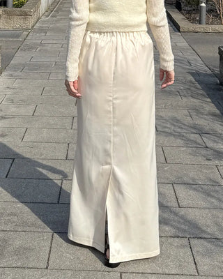 Satin long skirt