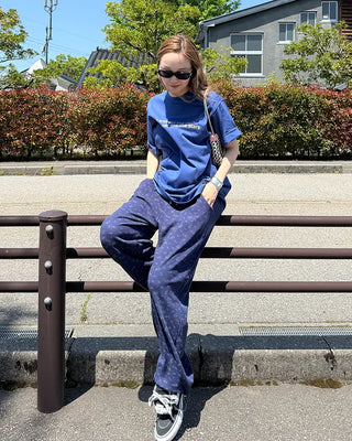 Flower Summer Waffle Easy Pants