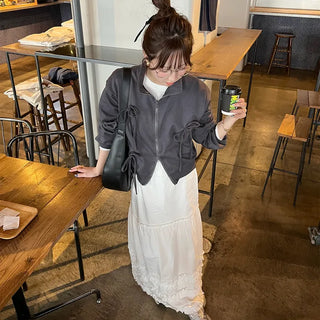 Long skirt with ruffled hem