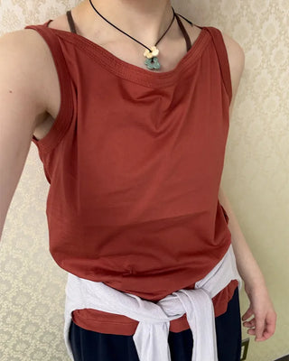 Boat neck layered camisole