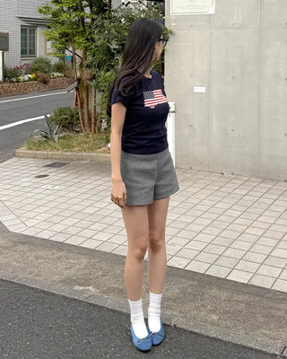 Vintage USA print short-sleeved T-shirt