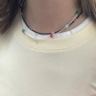 Colored bead necklace
