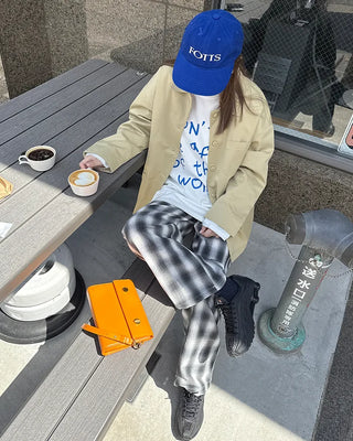 Checked Banding Pants