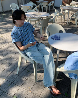 Casual striped short-sleeved T-shirt