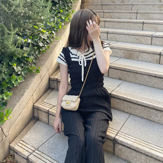 Shoulder Frill Washer Jumpsuit