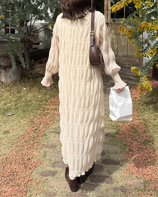 Chiffon pleated long dress