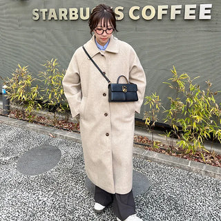 Basic belted long coat