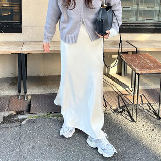 Satin Mermaid Line Long Skirt