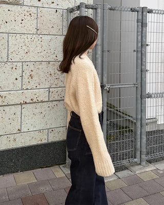 Bouclé Raglan Sleeve Cardigan