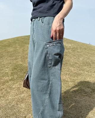 Slit patch pocket denim pants