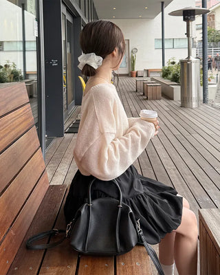 Boat neck loose fit knit