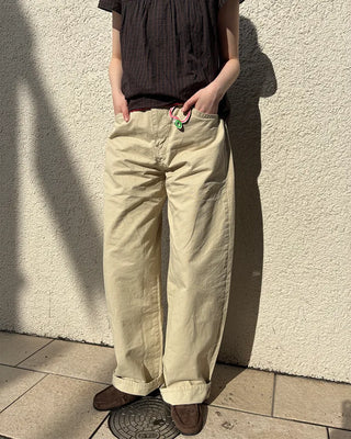 Summer cotton wide-leg pants