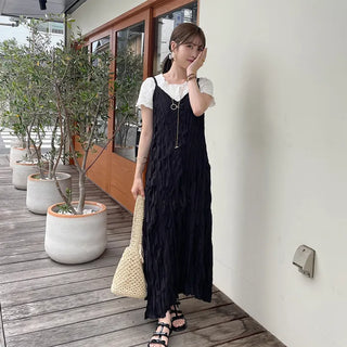 Wrinkle Camisole Long Dress