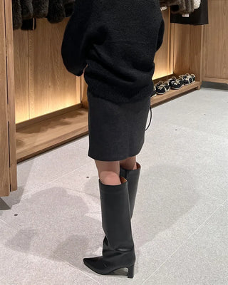 Simple wool midi skirt
