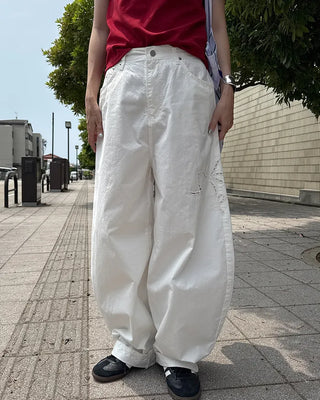 Ribbon detail wide pants