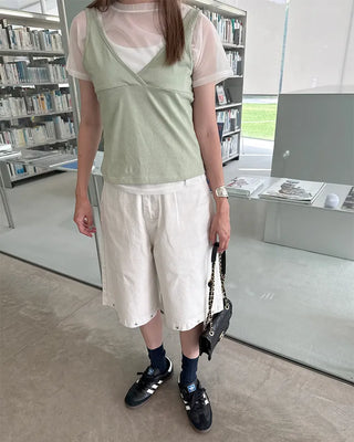 Studded Bermuda shorts