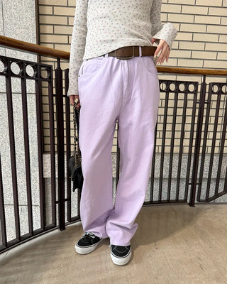 (Unisex) Colored Cotton Wide Pants