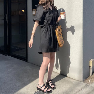Linen short jumpsuit
